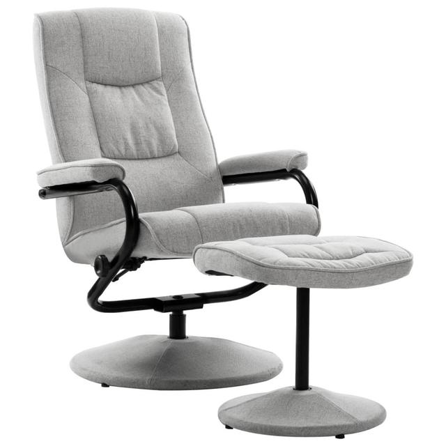 Fauteuil relax ajustable avec accoudoirs et repose pieds gris