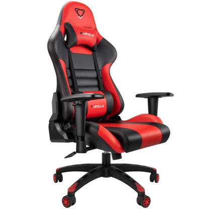 Chaise de bureau ergonomique sur roulettes avec accoudoirs GAMY noire et rouge