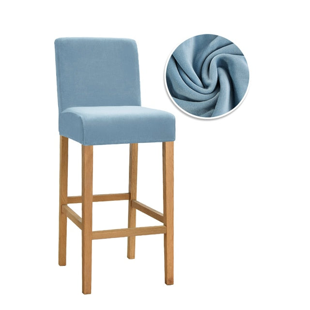 Housse pour chaise de bar unie extensible et lavable