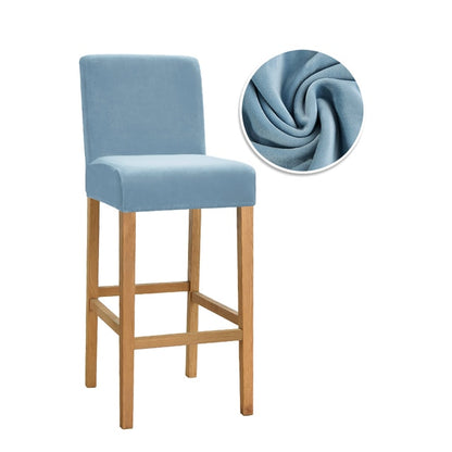 Housse pour chaise de bar unie extensible et lavable