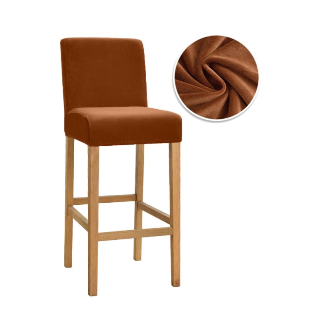 Housse pour chaise de bar unie extensible et lavable
