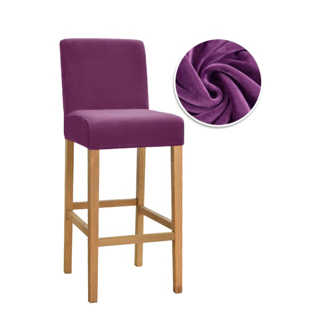 Housse pour chaise de bar unie extensible et lavable