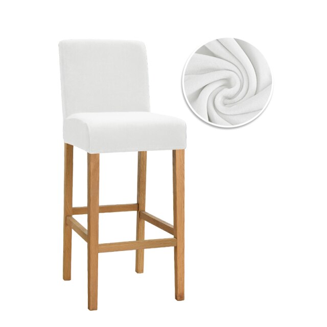 Housse pour chaise de bar unie extensible et lavable