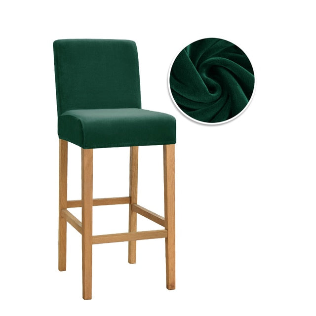Housse pour chaise de bar unie extensible et lavable