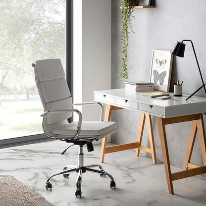 Chaise de bureau design avec dossier à plaques horizontales