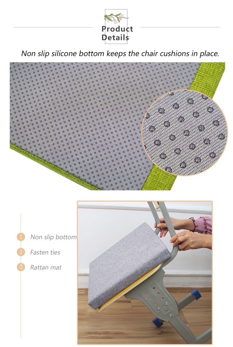 Coussin pour chaises antidérapant avec lacet d'attache