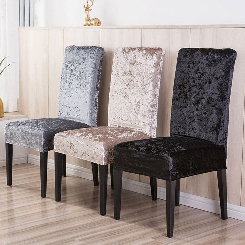 Housses pour chaises de salle à manger adaptable en velours