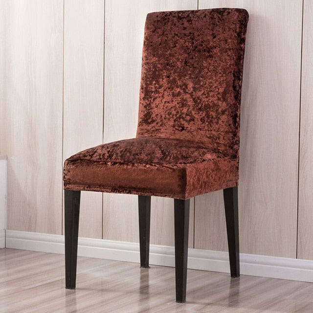 Housses pour chaises de salle à manger adaptable en velours