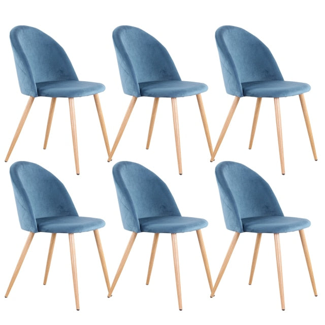 Chaise scandinave en velours et bois à dossier large ( par lots)