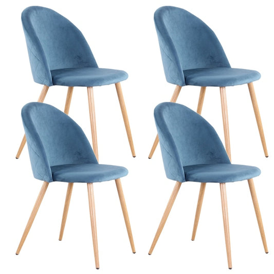 Chaise scandinave en velours et bois à dossier large ( par lots)