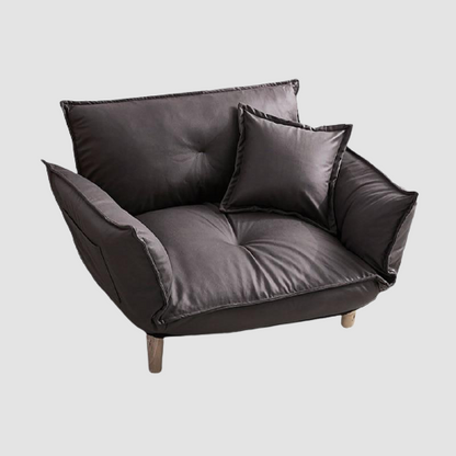 Fauteuil scandinave relax avec accoudoirs rabattables marron