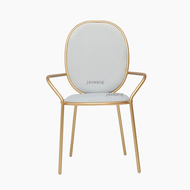 Chaise médaillon design en métal doré et velours