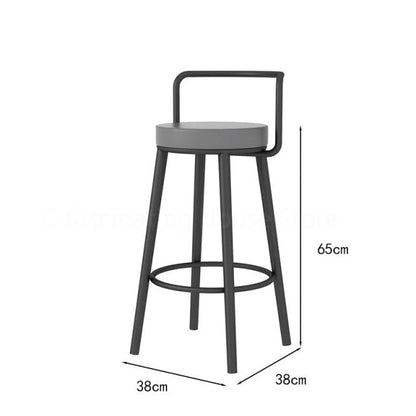 Tabouret de bar moderne en métal avec dossier minimaliste