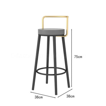 Tabouret de bar moderne en métal avec dossier minimaliste