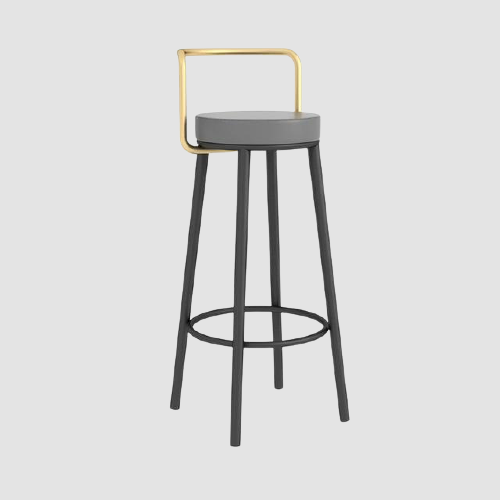 Tabouret de bar moderne en métal avec dossier minimaliste