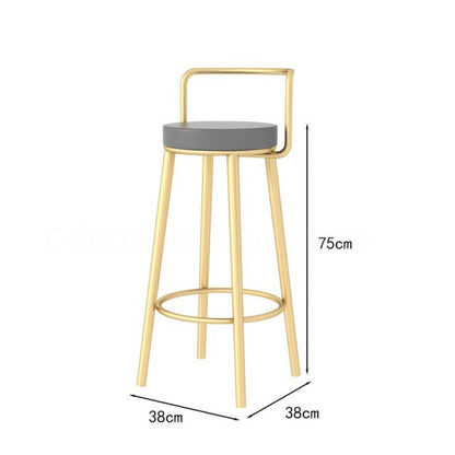 Tabouret de bar moderne en métal avec dossier minimaliste