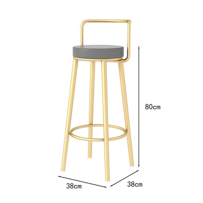 Tabouret de bar moderne en métal avec dossier minimaliste