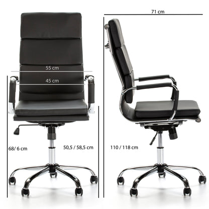 Chaise de bureau design avec dossier à plaques horizontales