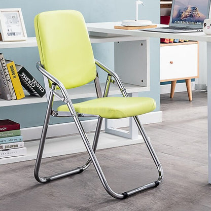 Chaise pliable assise confort rembourrée en similicuir et métal