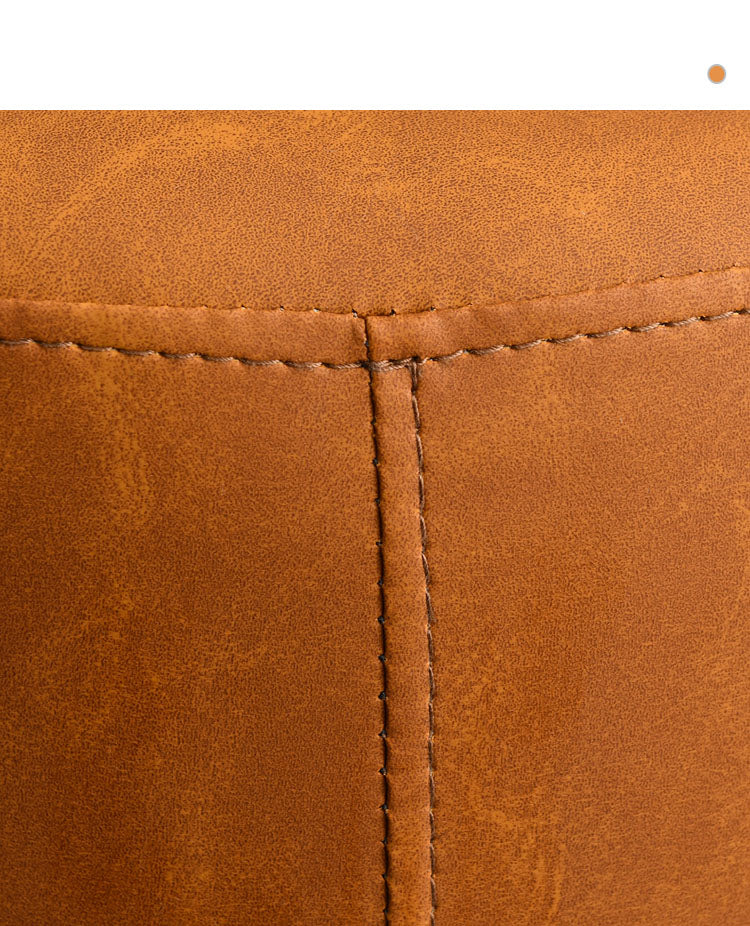 Tabouret design bas en résine de cuir végétal sur pied circulaire