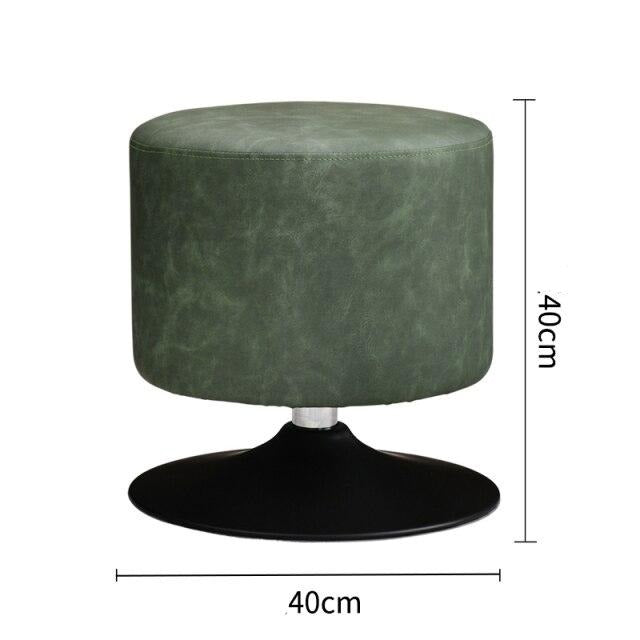 Tabouret design bas en résine de cuir végétal sur pied circulaire