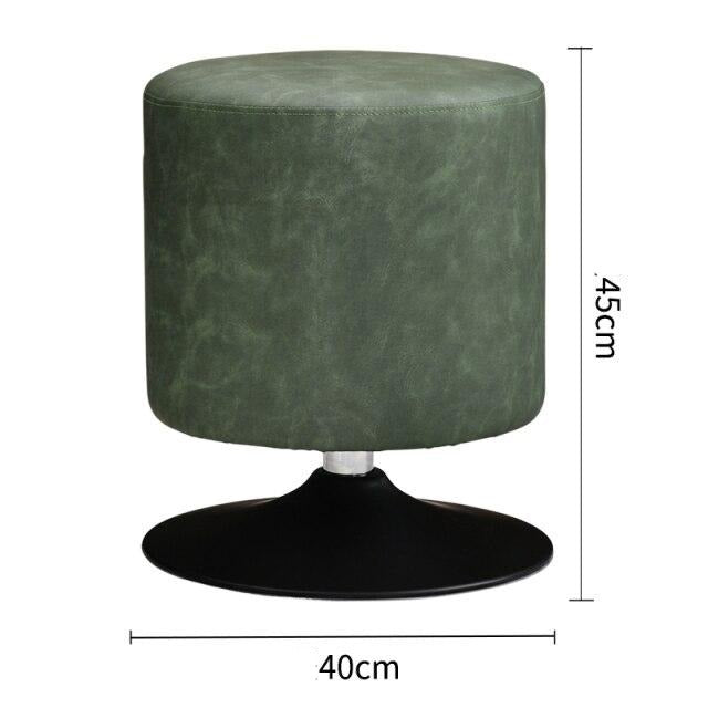 Tabouret design bas en résine de cuir végétal sur pied circulaire