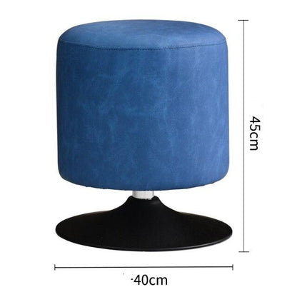 Tabouret design bas en résine de cuir végétal sur pied circulaire