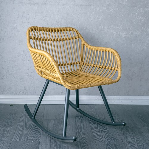 Fauteuil scandinave relax à bascule en rotin