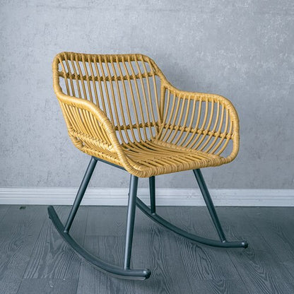 Fauteuil scandinave relax à bascule en rotin