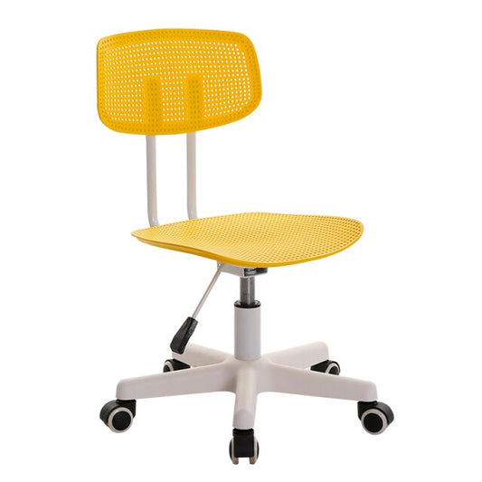 Chaise de bureau moderne pivotante sur roulettes ajustable en hauteur – Jaune