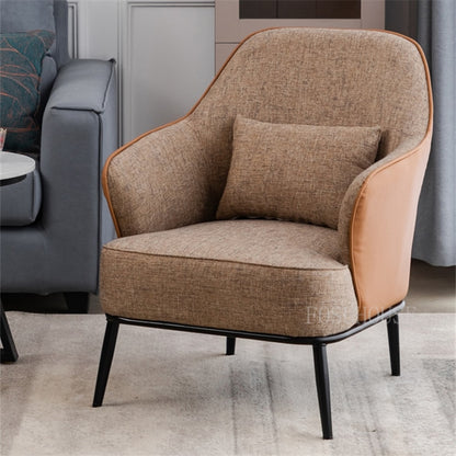 Fauteuil scandinave moderne en tissu et métal