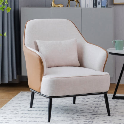 Fauteuil scandinave moderne en tissu et métal