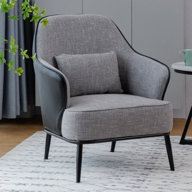 Fauteuil scandinave moderne en tissu et métal