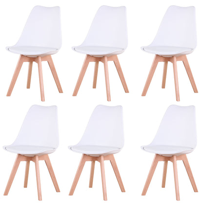 Chaise scandinave pieds en bois clair et assise résine (lot de 6)