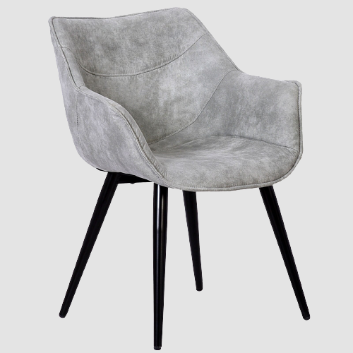 Fauteuil design velours et métal noir Concepto
