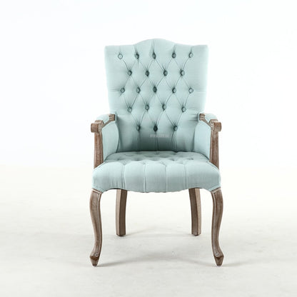 Fauteuil vintage capitonné avec armature bois