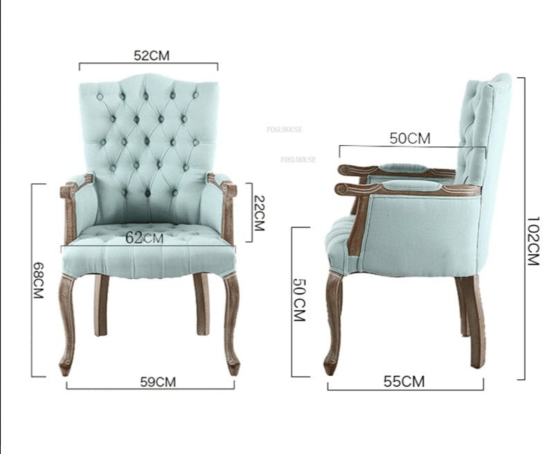 Fauteuil vintage capitonné avec armature bois