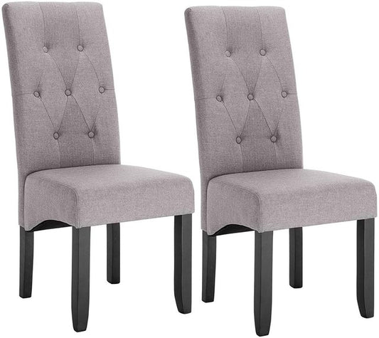 Chaise moderne dossier capitonné pour salle à manger – Gris