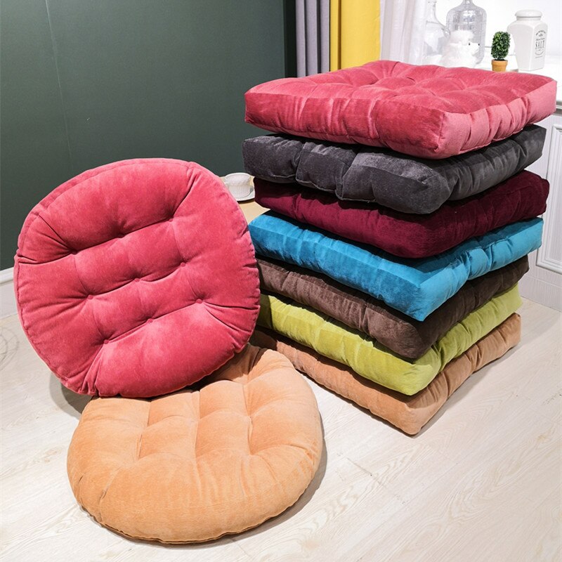 Coussin de sol 50x50 en velours capitonné rond ou carré