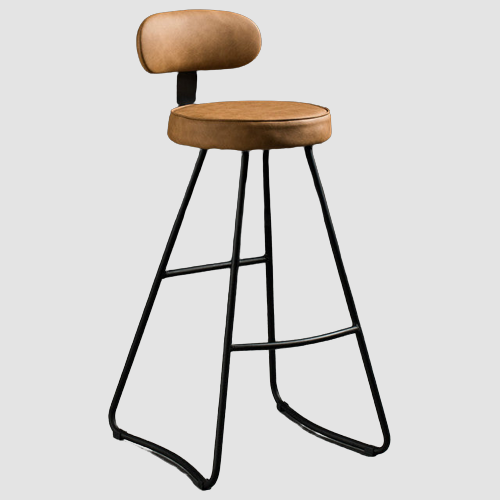 Chaise de bar moderne assise confort en métal et polyuréthane