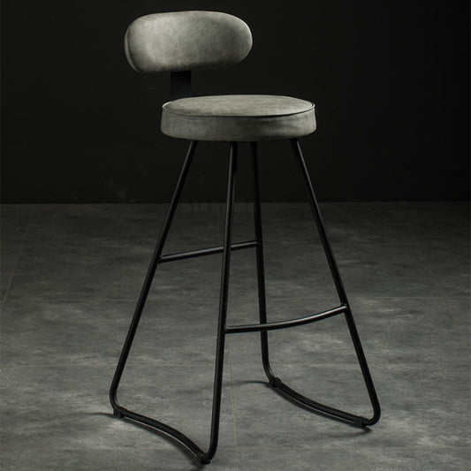 Chaise de bar moderne assise confort en métal et polyuréthane – Gris