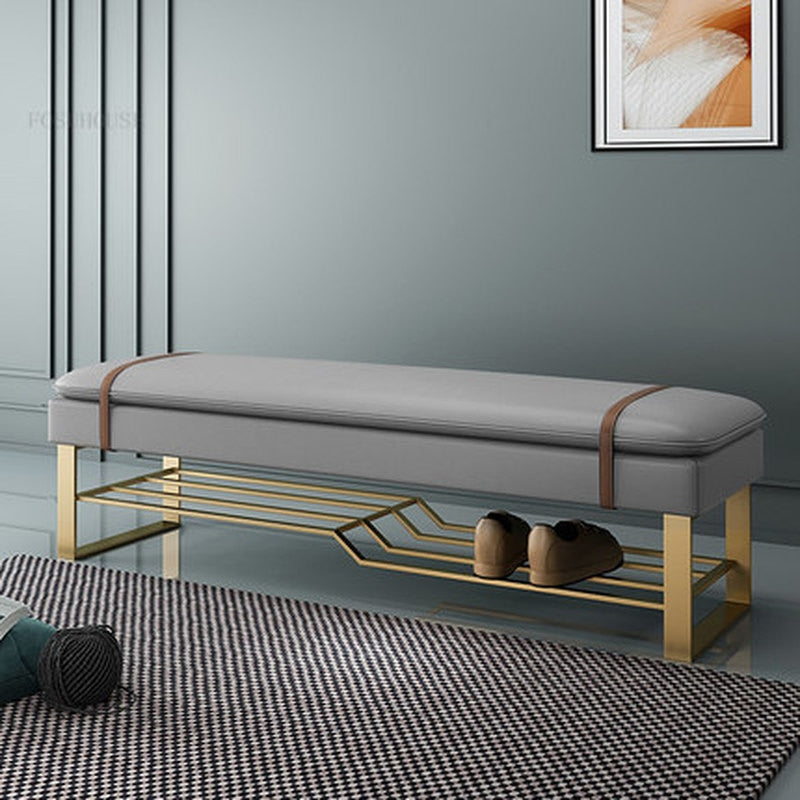 Banc design épurée avec rangement pour chaussures