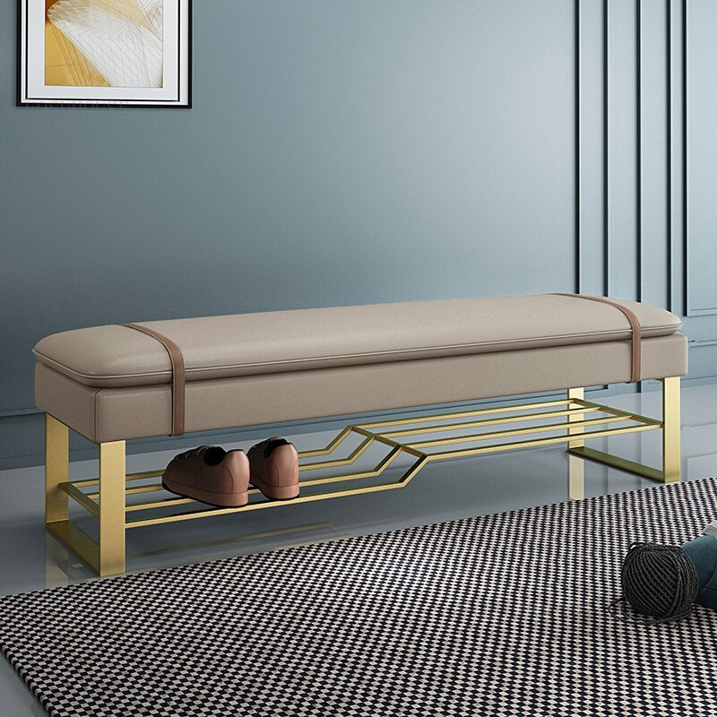 Banc design épurée avec rangement pour chaussures