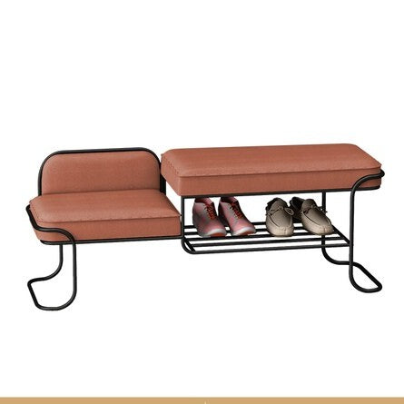 Banc design à doube niveau avec rangement pour chaussures