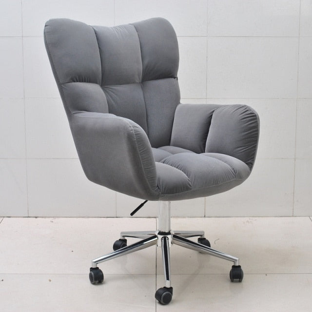 Fauteuil de bureau rembourrée en tissu ajustable sur roulettes