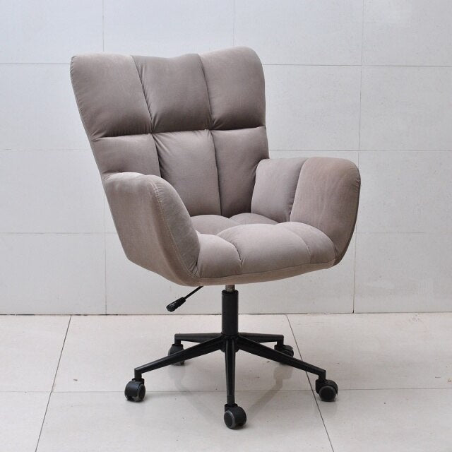 Fauteuil de bureau rembourrée en tissu ajustable sur roulettes
