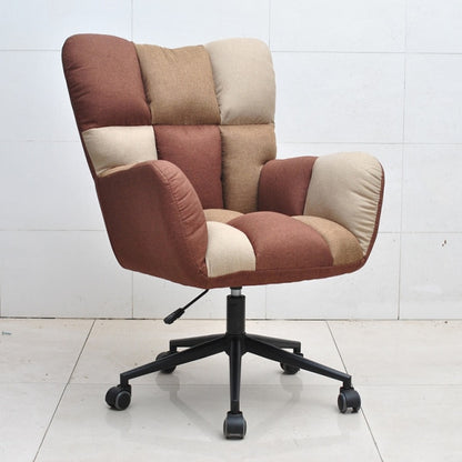 Fauteuil de bureau rembourrée en tissu ajustable sur roulettes