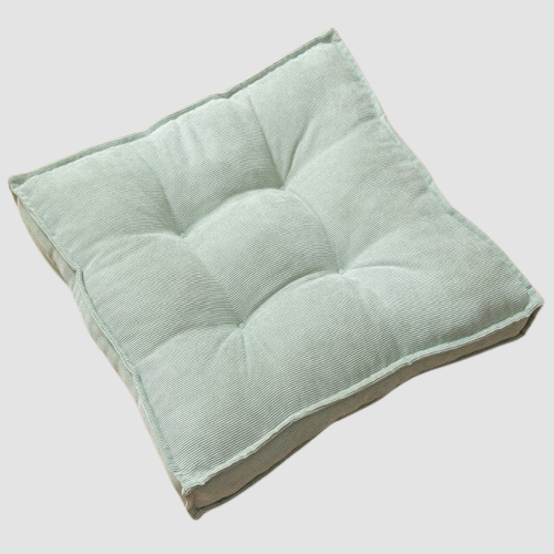 Coussin carré adaptable sol ou siège en tissu capitonné