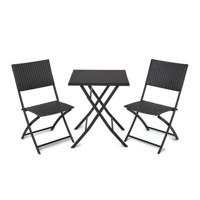 Chaise pliable par deux pour terrasse et jardin avec table (set complet)