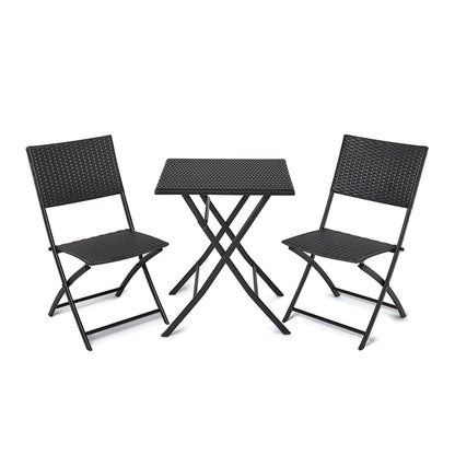 Chaise pliable par deux pour terrasse et jardin avec table (set complet)